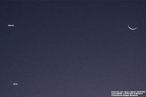 Conjunción Luna, Venus y Saturno (16/10/2009) Conjunción Luna, Venus y Saturno (16/10/2009)