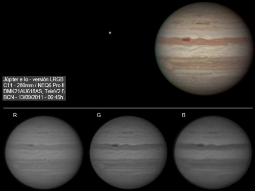Júpiter 2011 - LRGB y tomas RGB por separado.